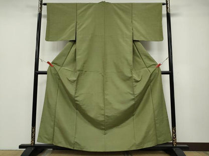 平和屋着物●上質な紬　横段霞文　正絹　逸品　CABA1754ut