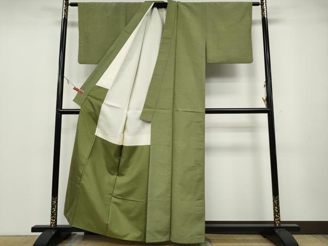 平和屋着物●上質な紬　横段霞文　正絹　逸品　CABA1754ut