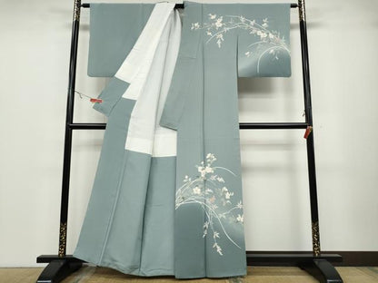平和屋着物●訪問着 友禅 枝花文 暈し染め 正絹 逸品 CABA1755ut