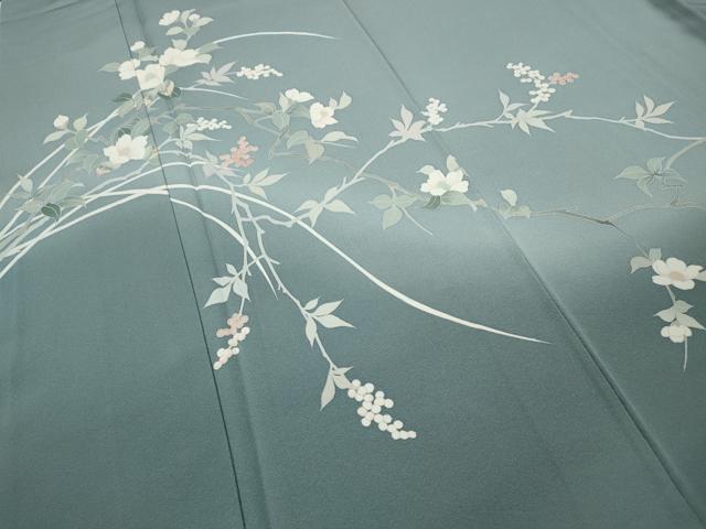 平和屋着物●訪問着 友禅 枝花文 暈し染め 正絹 逸品 CABA1755ut