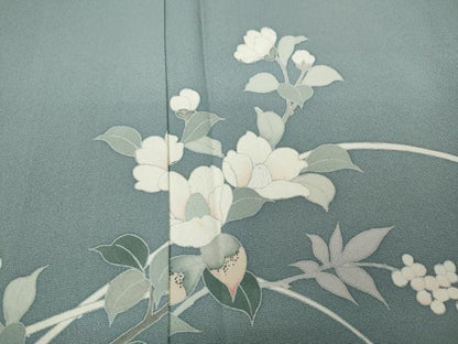 平和屋着物●訪問着 友禅 枝花文 暈し染め 正絹 逸品 CABA1755ut