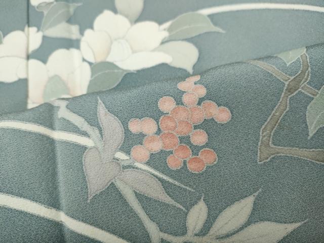 平和屋着物●訪問着 友禅 枝花文 暈し染め 正絹 逸品 CABA1755ut