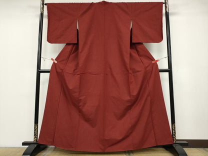 平和屋着物●上質な紬　蘇芳色　やまと誂製　正絹　逸品　未使用　CABE7015ut