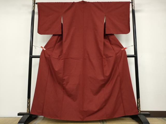 平和屋着物●上質な紬　蘇芳色　やまと誂製　正絹　逸品　未使用　CABE7015ut