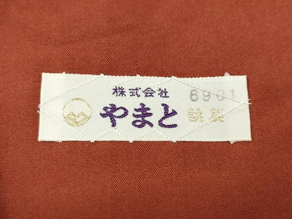 平和屋着物●上質な紬　蘇芳色　やまと誂製　正絹　逸品　未使用　CABE7015ut