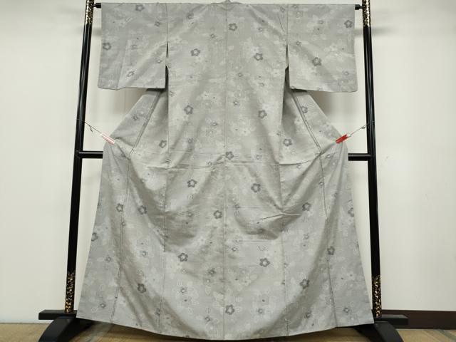 平和屋着物●結城紬　舞花文　正絹　逸品　AABG4429fy 平和屋着物○結城紬 舞花文 正絹 逸品 CABA1774ut