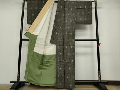 平和屋着物●上質な紬　吉祥文　正絹　逸品　CABA1776ut