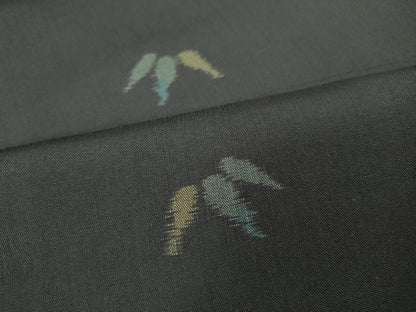 平和屋着物●上質な紬　笹丸文　正絹　逸品　CABA1785ut