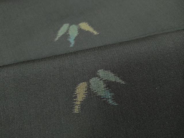 平和屋着物●上質な紬　笹丸文　正絹　逸品　CABA1785ut