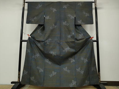 平和屋着物●本場大島紬　7マルキ　舞楓文　正絹　逸品　CABA1786ut