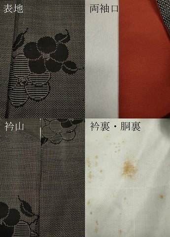 平和屋着物●本場大島紬　7マルキ　枝椿　正絹　逸品　CABA1791ut