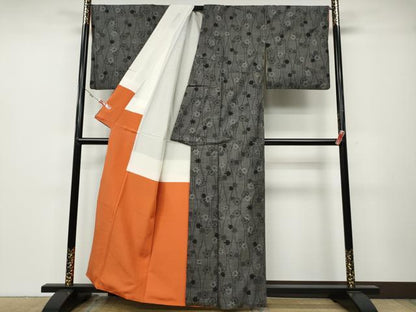 平和屋着物●本場大島紬　7マルキ　立涌舞楓文　正絹　逸品　CABA1805ut