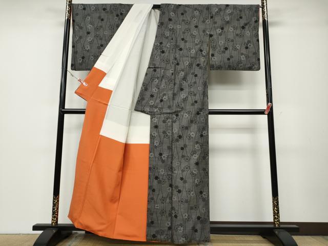 平和屋着物●本場大島紬　7マルキ　立涌舞楓文　正絹　逸品　CABA1805ut