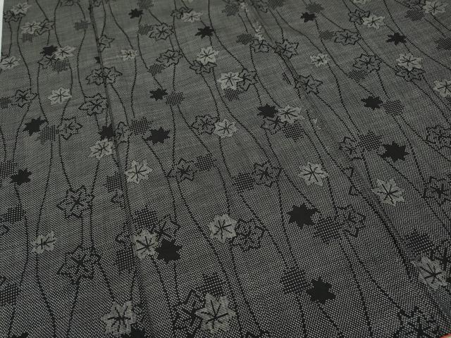 平和屋着物●本場大島紬　7マルキ　立涌舞楓文　正絹　逸品　CABA1805ut