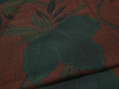 平和屋着物●本場大島紬　7マルキ　蔦の葉文　正絹　逸品　CABA1806ut