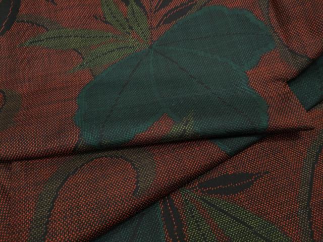 平和屋着物●本場大島紬　7マルキ　蔦の葉文　正絹　逸品　CABA1806ut