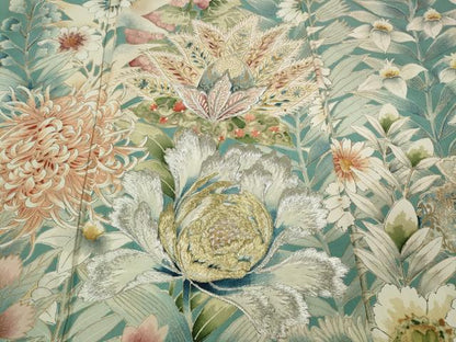 平和屋着物●アンティーク　大正ロマン　訪問着　刺繍　更紗花文　金彩　正絹　逸品　CABA1819ut