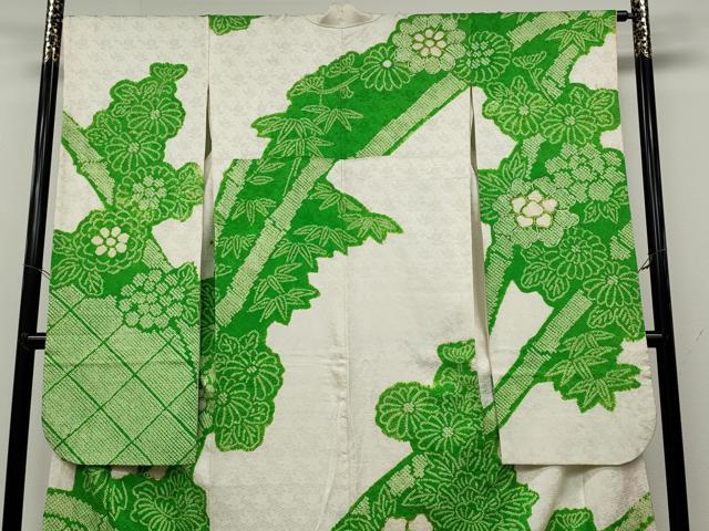 平和屋着物●豪華振袖　駒刺繍　絞り　籬花文　金彩　正絹　逸品　CABA1820ut