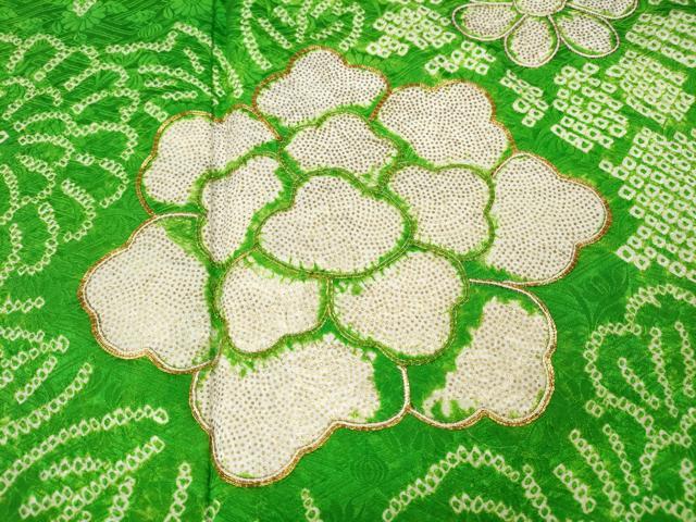 平和屋着物●豪華振袖　駒刺繍　絞り　籬花文　金彩　正絹　逸品　CABA1820ut