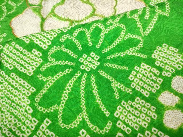 平和屋着物●豪華振袖　駒刺繍　絞り　籬花文　金彩　正絹　逸品　CABA1820ut