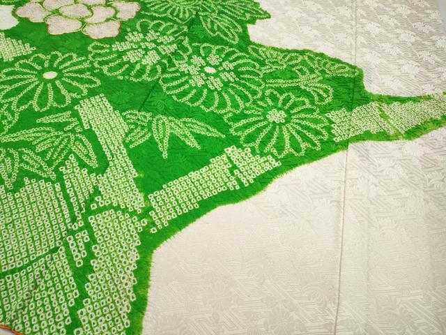 平和屋着物●豪華振袖　駒刺繍　絞り　籬花文　金彩　正絹　逸品　CABA1820ut
