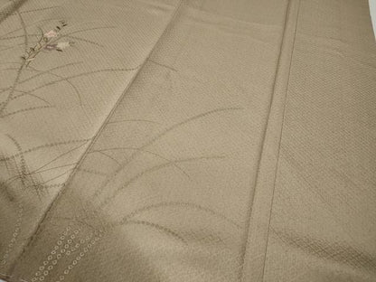 平和屋着物●訪問着　刺繍　草花文　暈し染め　金彩　正絹　逸品　未使用　CABA1822ut
