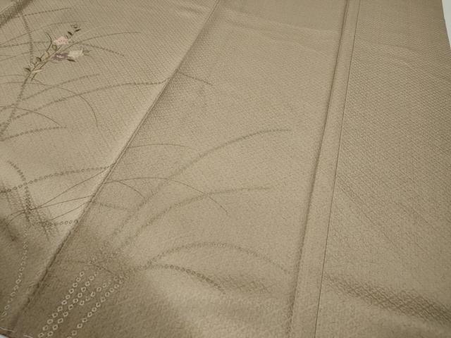 平和屋着物●訪問着　刺繍　草花文　暈し染め　金彩　正絹　逸品　未使用　CABA1822ut