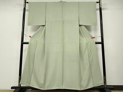 平和屋着物●上質な色無地　霞地紋　夏虫色　正絹　逸品　CABA1823ut