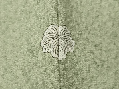 平和屋着物●上質な色無地　霞地紋　夏虫色　正絹　逸品　CABA1823ut