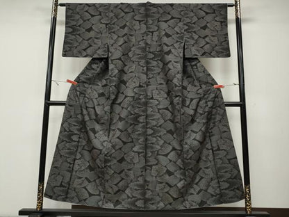 平和屋着物●本場大島紬　9マルキ　雲取り地紙花文　正絹　逸品　CABA1831ut