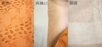 平和屋着物●上質な小紋　版画染　斜線舞花文　鬼しぼ縮緬　反端付き　正絹　逸品　CABA1833ut