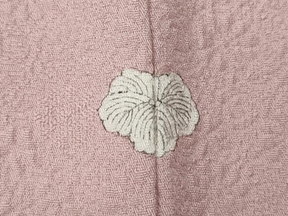平和屋着物●上質な色無地　献上模様　鴇色　反端付き　正絹　逸品　CABA1834ut