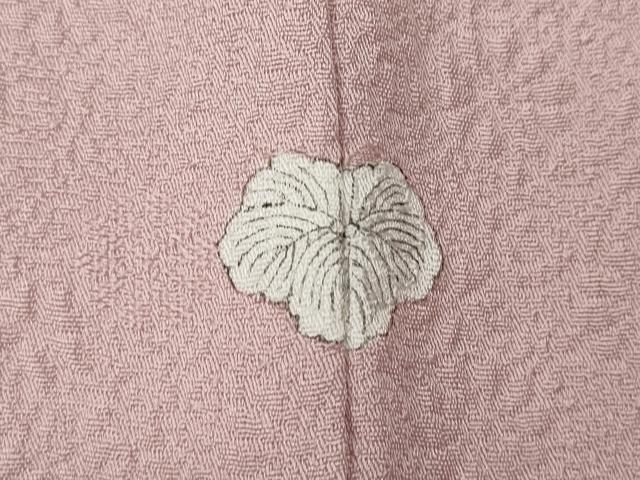 平和屋着物●上質な色無地　献上模様　鴇色　反端付き　正絹　逸品　CABA1834ut