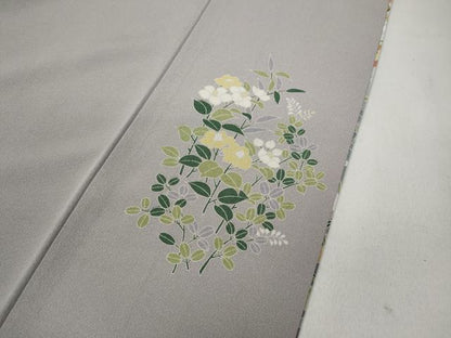 平和屋着物●訪問着　友禅　風景草花文　正絹　逸品　CABA1837ut