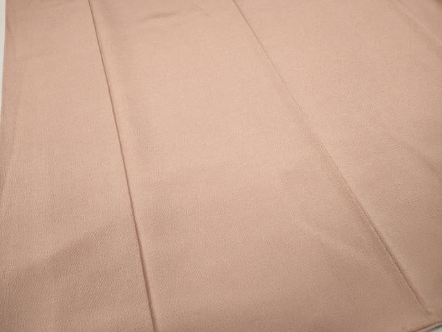 平和屋着物●上質な色無地　作家物　一斤染色　鬼しぼ縮緬　正絹　逸品　CABA1838ut