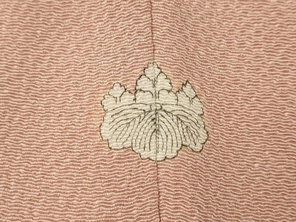 平和屋着物●上質な色無地　作家物　一斤染色　鬼しぼ縮緬　正絹　逸品　CABA1838ut