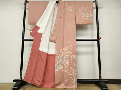 平和屋着物●訪問着　友禅　作家物　枝花文　正絹　逸品　CABA1840ut