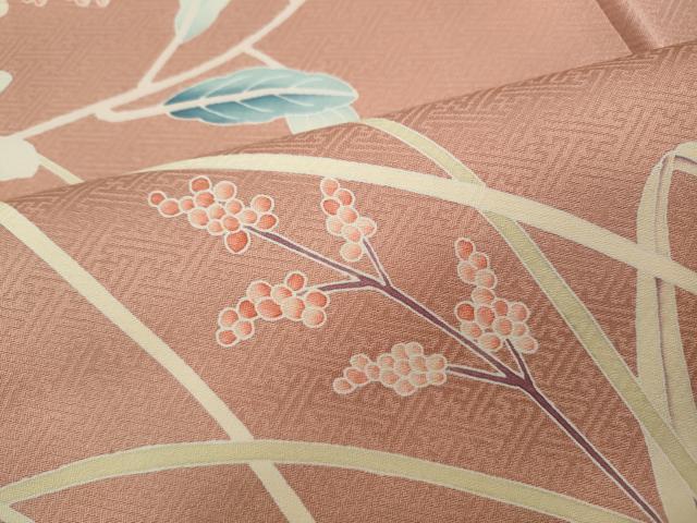 平和屋着物●訪問着　友禅　作家物　枝花文　正絹　逸品　CABA1840ut