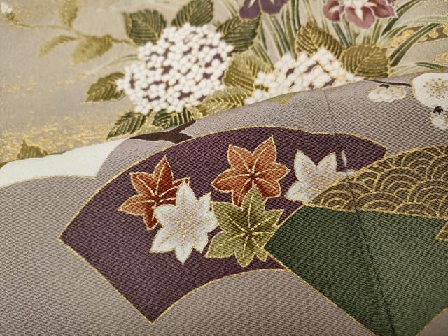平和屋着物●豪華色留袖 地紙花籠文 金彩 正絹 逸品 CABA1848ut
