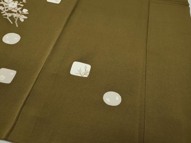 平和屋着物●訪問着　陶器花文　鬼しぼ縮緬　正絹　逸品　CABA1852ut
