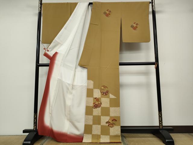 平和屋着物●訪問着　草花丸文　金彩　正絹　逸品　CABA1856ut
