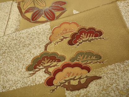 平和屋着物●訪問着　草花丸文　金彩　正絹　逸品　CABA1856ut