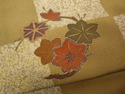 平和屋着物●訪問着　草花丸文　金彩　正絹　逸品　CABA1856ut
