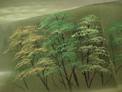 平和屋着物●豪華色留袖　作家物　手描き　遠山草木文　正絹　逸品　CABA1863ut