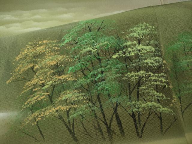 平和屋着物●豪華色留袖　作家物　手描き　遠山草木文　正絹　逸品　CABA1863ut