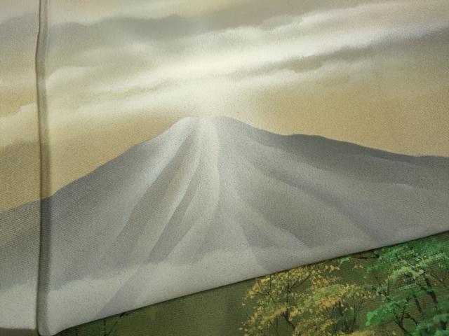 平和屋着物●豪華色留袖　作家物　手描き　遠山草木文　正絹　逸品　CABA1863ut
