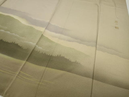 平和屋着物●豪華色留袖　作家物　手描き　遠山草木文　正絹　逸品　CABA1863ut
