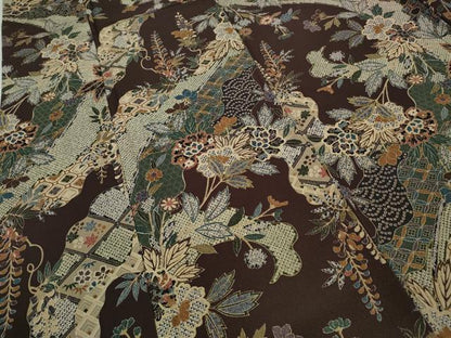 平和屋着物●上質な小紋 道長草花文 正絹 逸品 CABA1869ut
