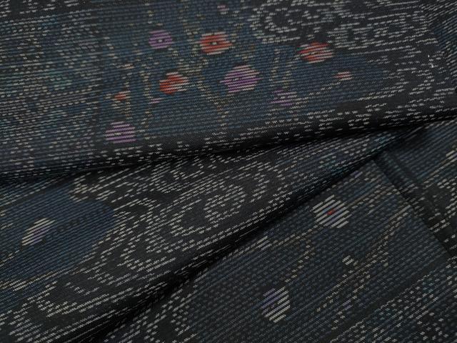 平和屋着物●本場大島紬　横段流水枝花文　正絹　逸品　CABA1884ut