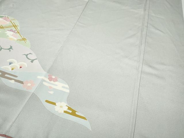 平和屋着物●訪問着 刺繍 道長草花文 金彩 正絹 逸品 CABA1885ut